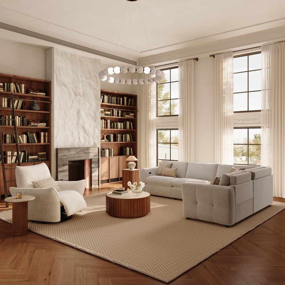 Glidio Chenille Power Reclining Sofa with Adjustable Headrests window image