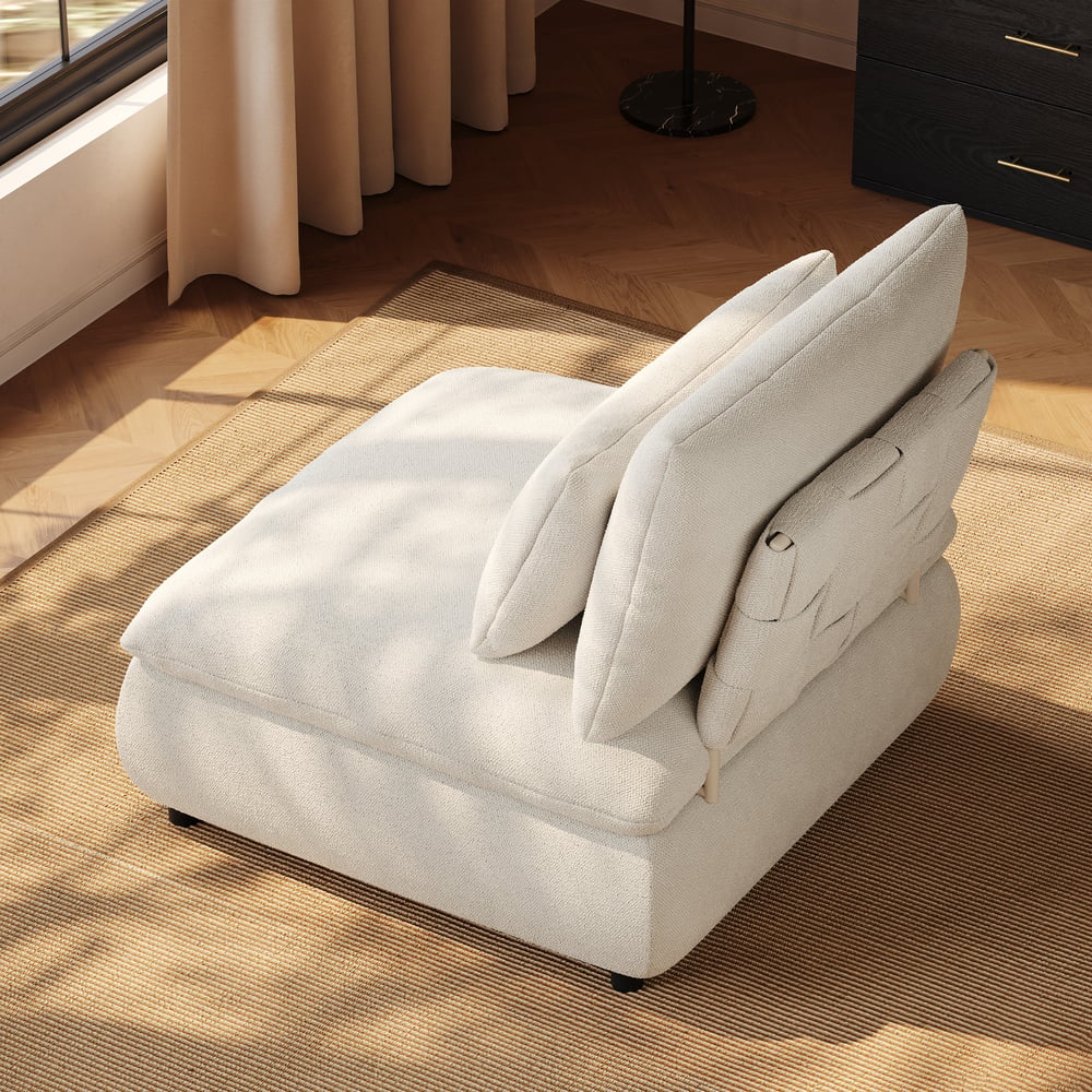 36" Chenille Slipper Accent Chair with Hidden Storage & Removable Backrest window image