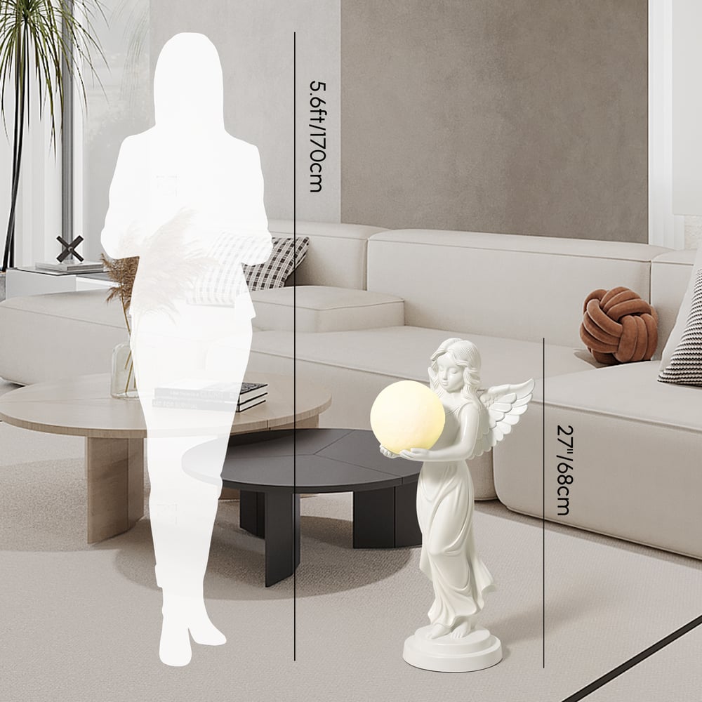 Angel Statue with Decorative Light Globe & Remote Control weights dimensions image