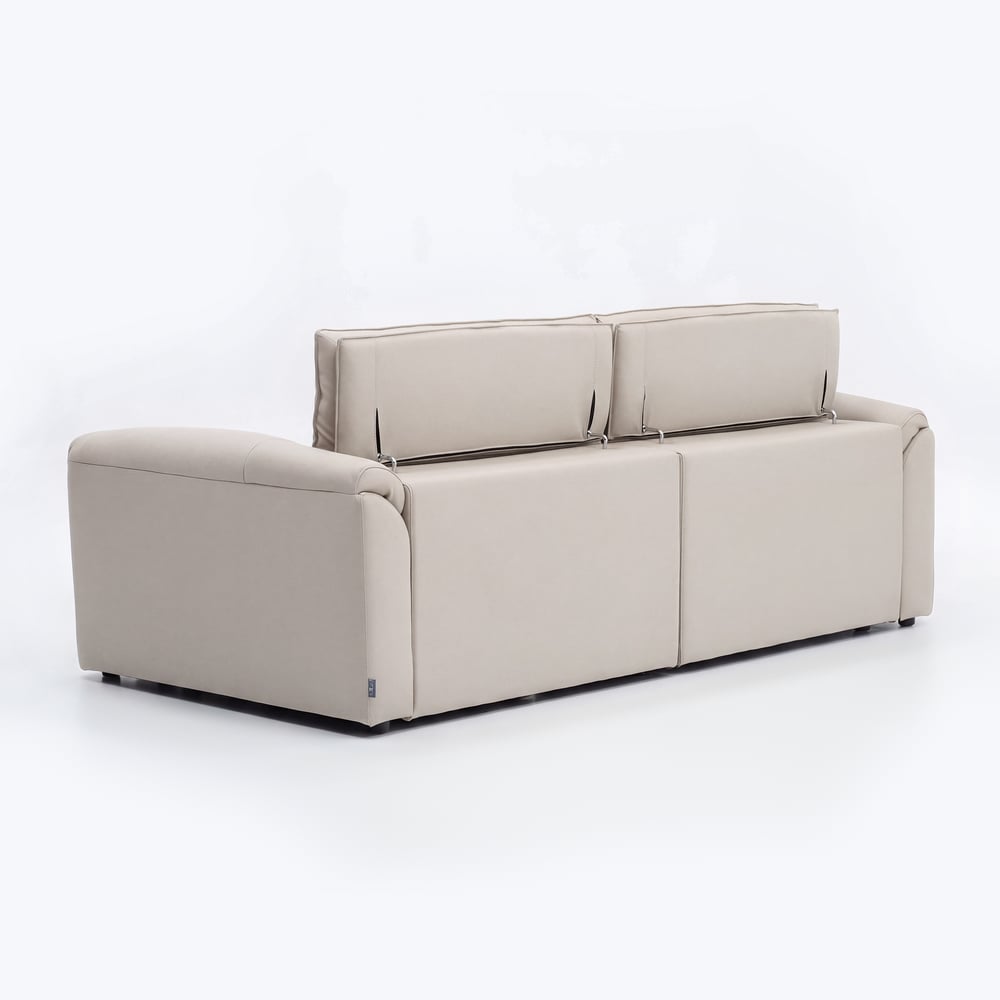 87" 2-Seater Genuine Leather Power Convertible Sleeper Sofa with Adjustable Headrests window image