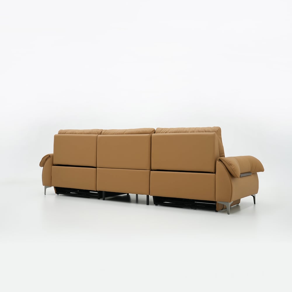 118" 3-Seater Genuine Leather Power Reclining Sofa with USB & Type-C window image
