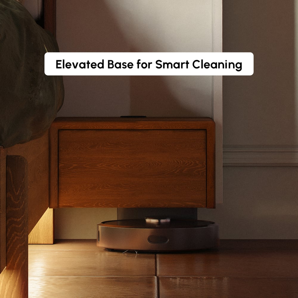 King Solid Wood Bed with Leather Extended Headboard & Floating Smart Nightstand Set window image