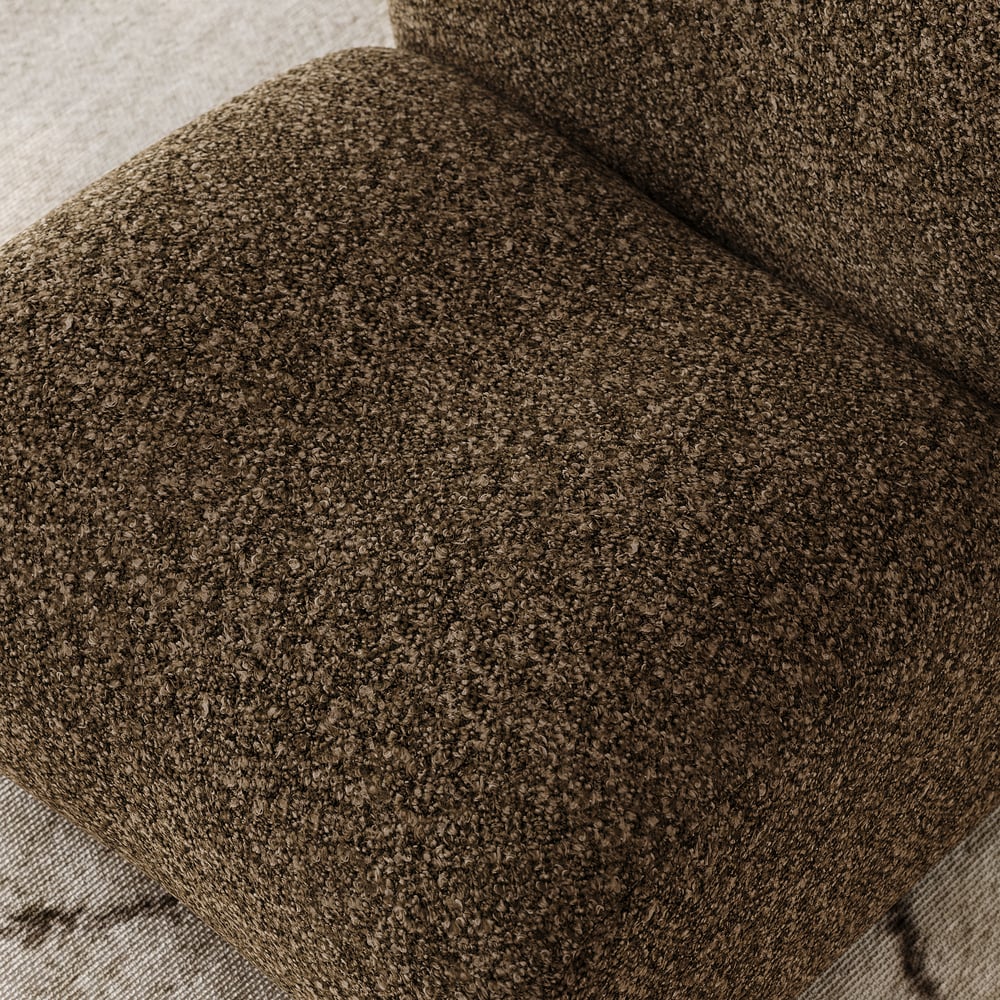 17" Performance Boucle Upholstered Curved Slipper Accent Chair window image