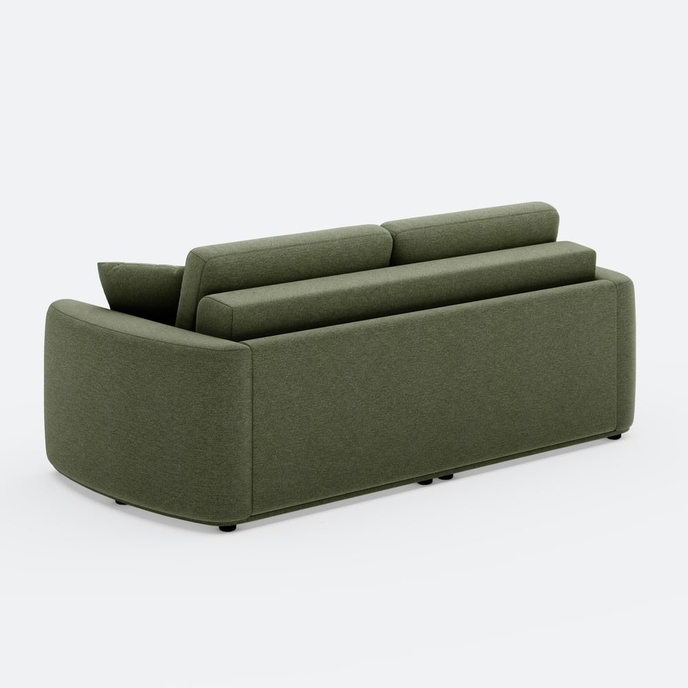 80" Queen 3-Seater Chenille Fold-Down Sleeper Sofa with Removable Cover window image