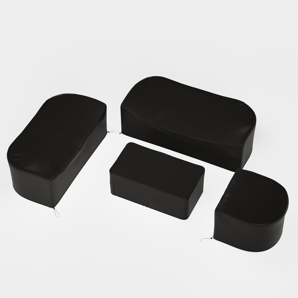 600D Tough Canvas Waterproof Outdoor Patio Furniture Set Covers in Black window image