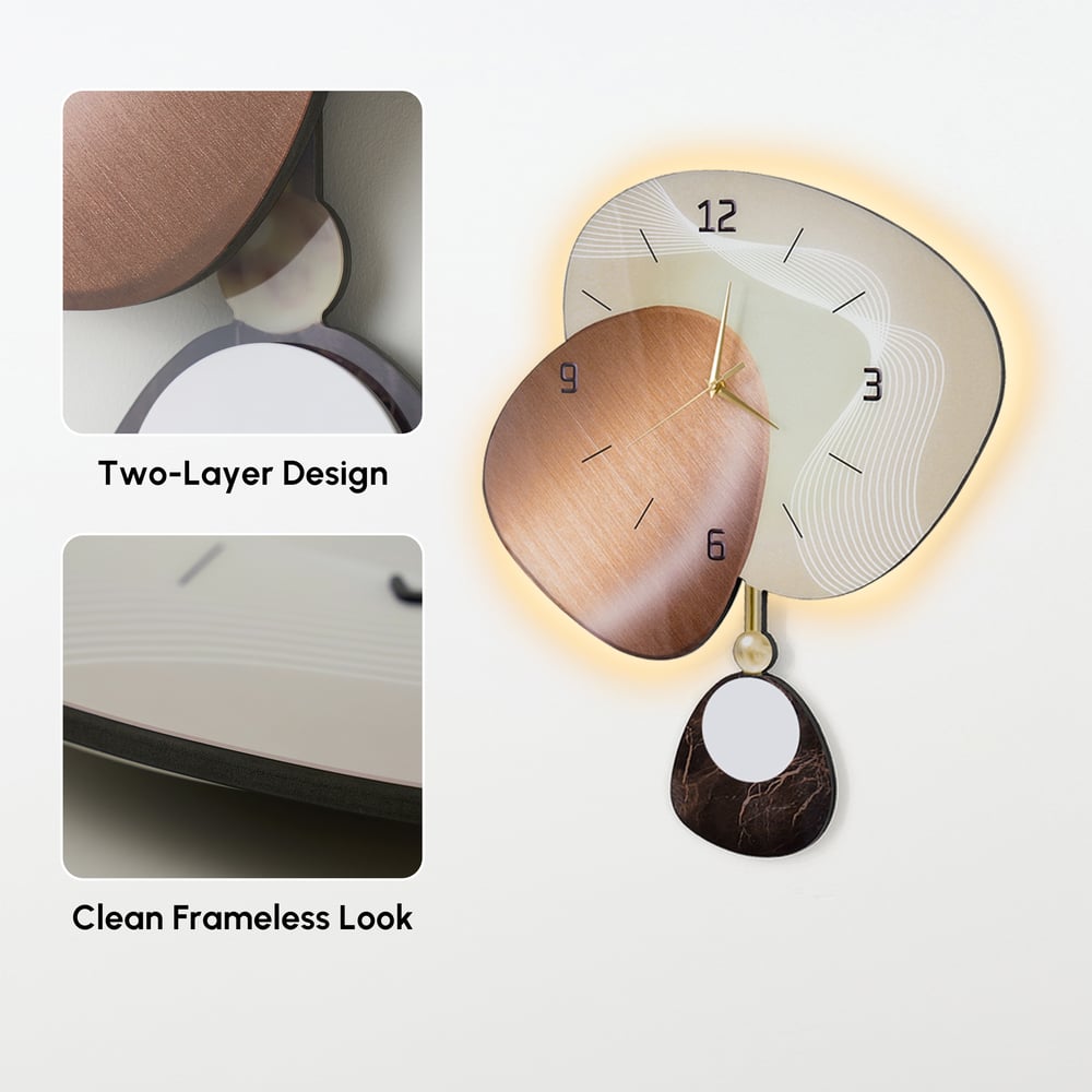 Horloge murale LED 60,96 cm (24 pouces) avec rétroéclairage dimmable, plusieurs modes d'éclairage et télécommande image de fenêtre