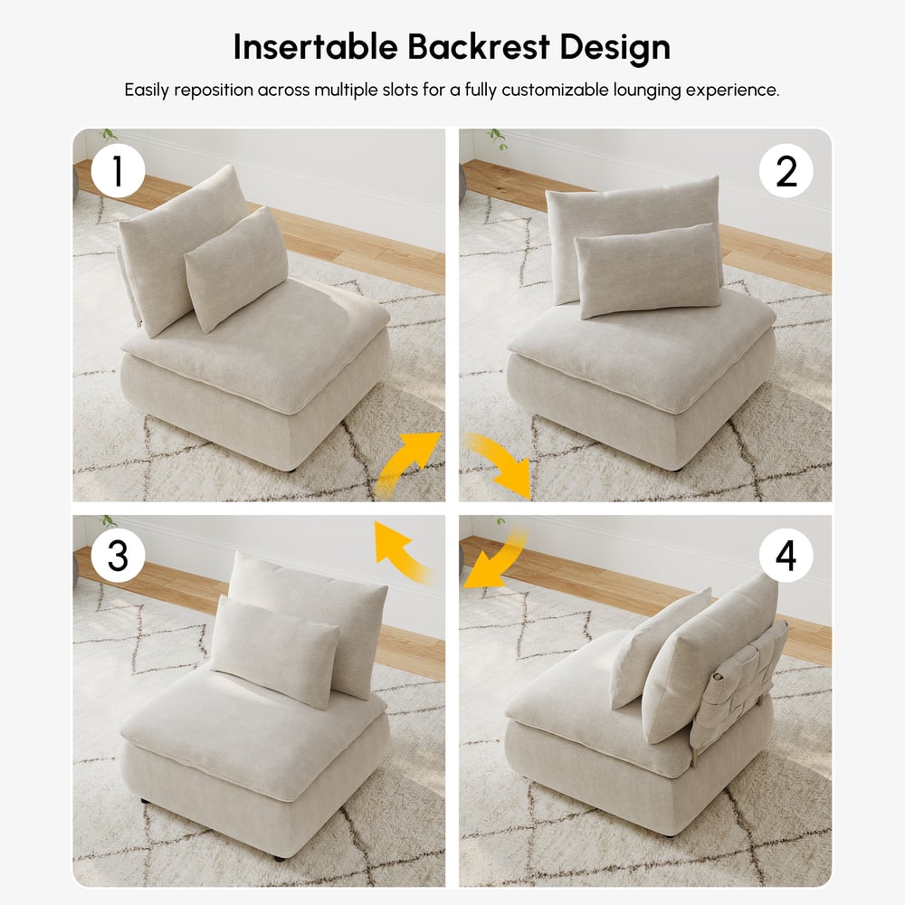 36" Chenille Slipper Accent Chair with Hidden Storage & Removable Backrest window image