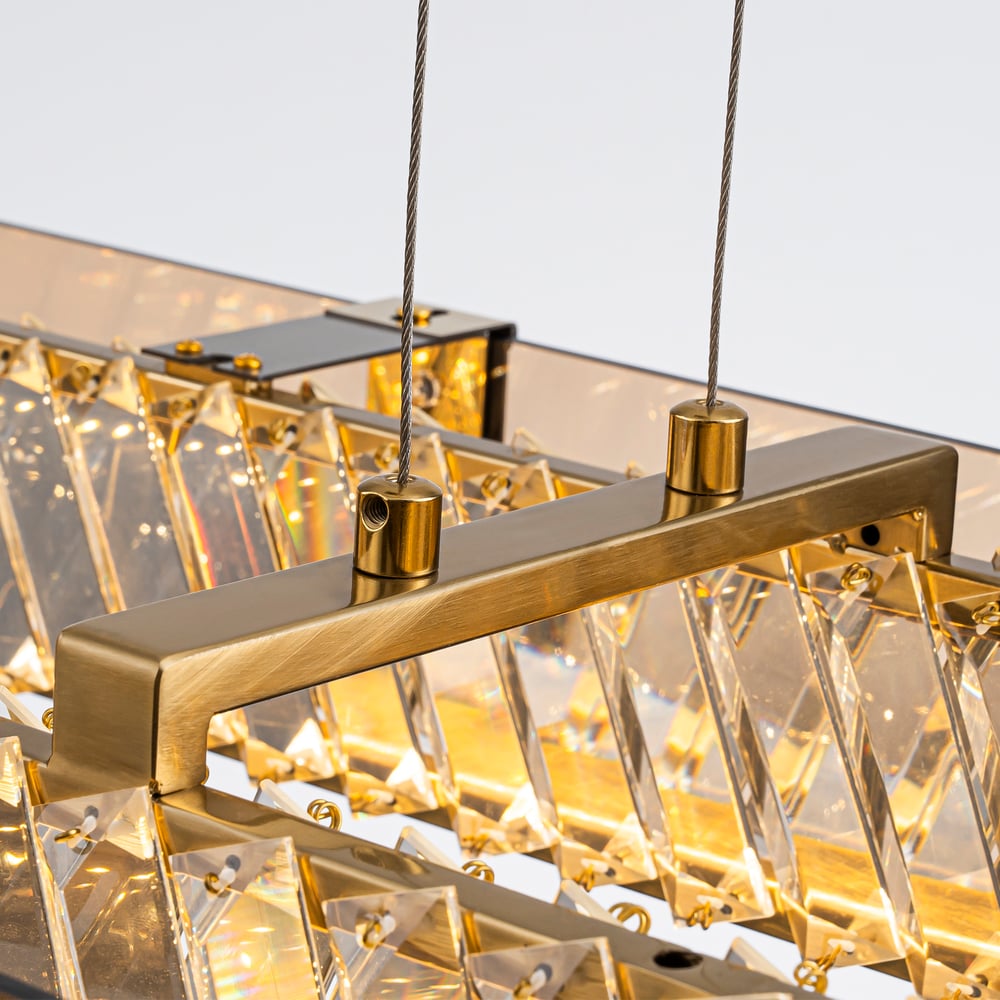 Linear Crystal Kitchen Island Pendant Light with Remote, 3-CCT Dimmable LED window image