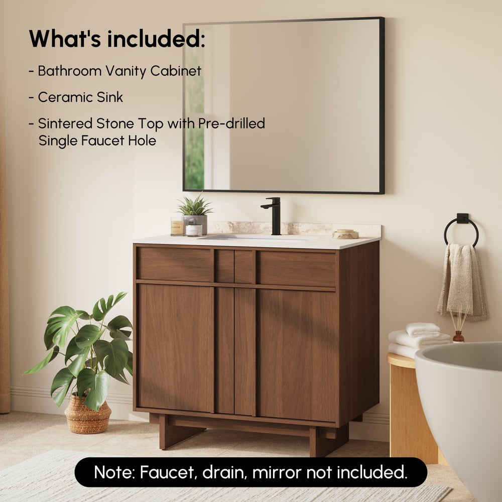 Panvyr 92cm Single Bathroom Vanity with Sink and Sintered Stone Top window image