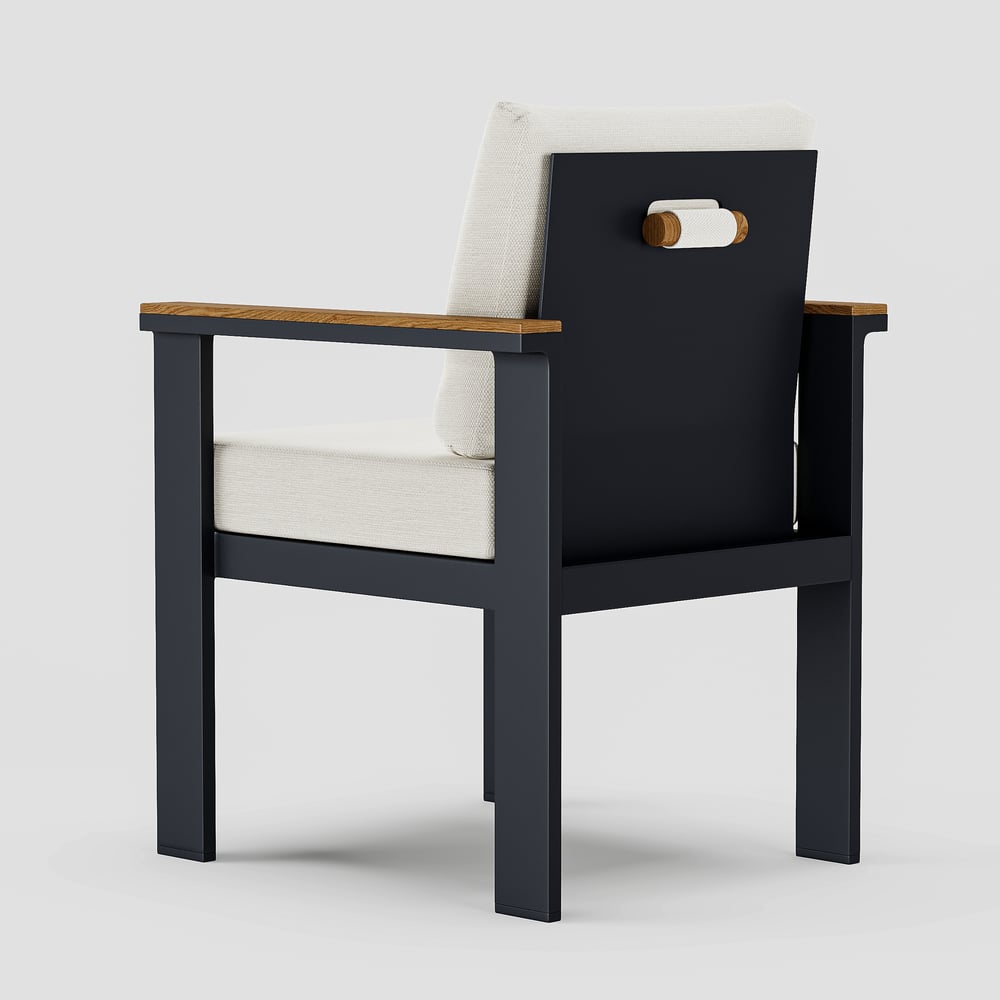 Tevara Outdoor Teak & Aluminium Dining Chairs in White, Set of 2 window image