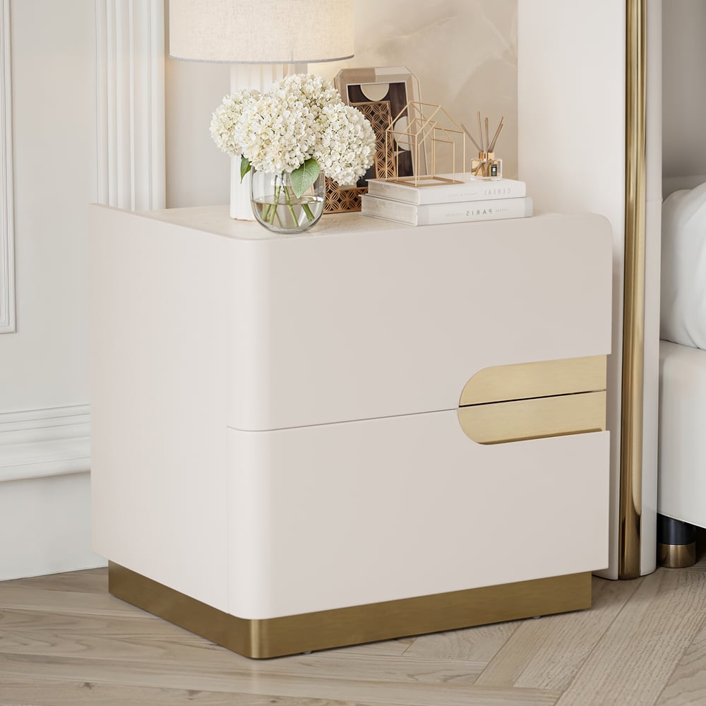 20" Smart 2-Drawer Nightstand with Sintered Stone Top & Charging Station window image