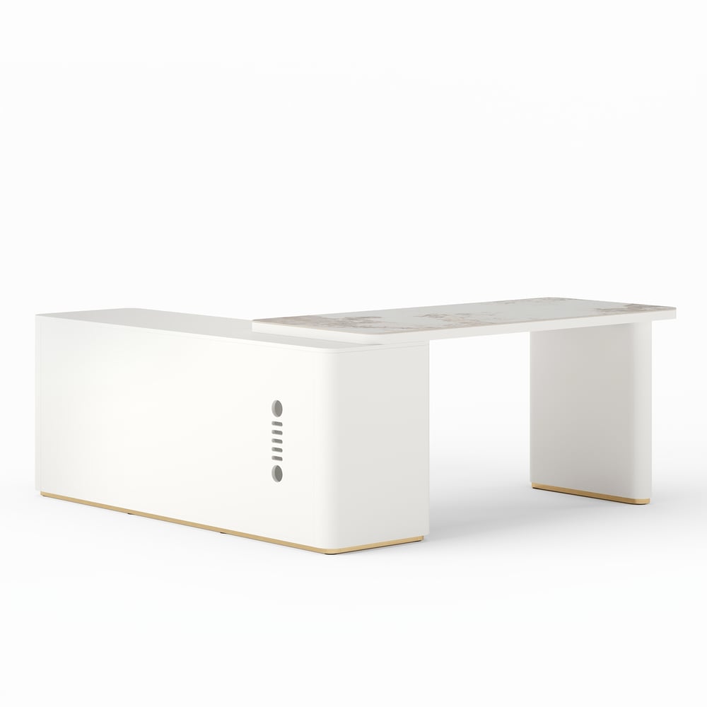 Artis 71" Right-Hand Return Sintered Stone Executive Desk window image