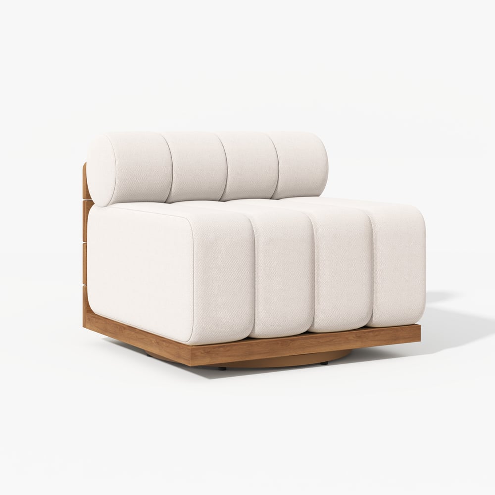 Resaro Outdoor Teak & Aluminum Swivel Lounge Chair window image