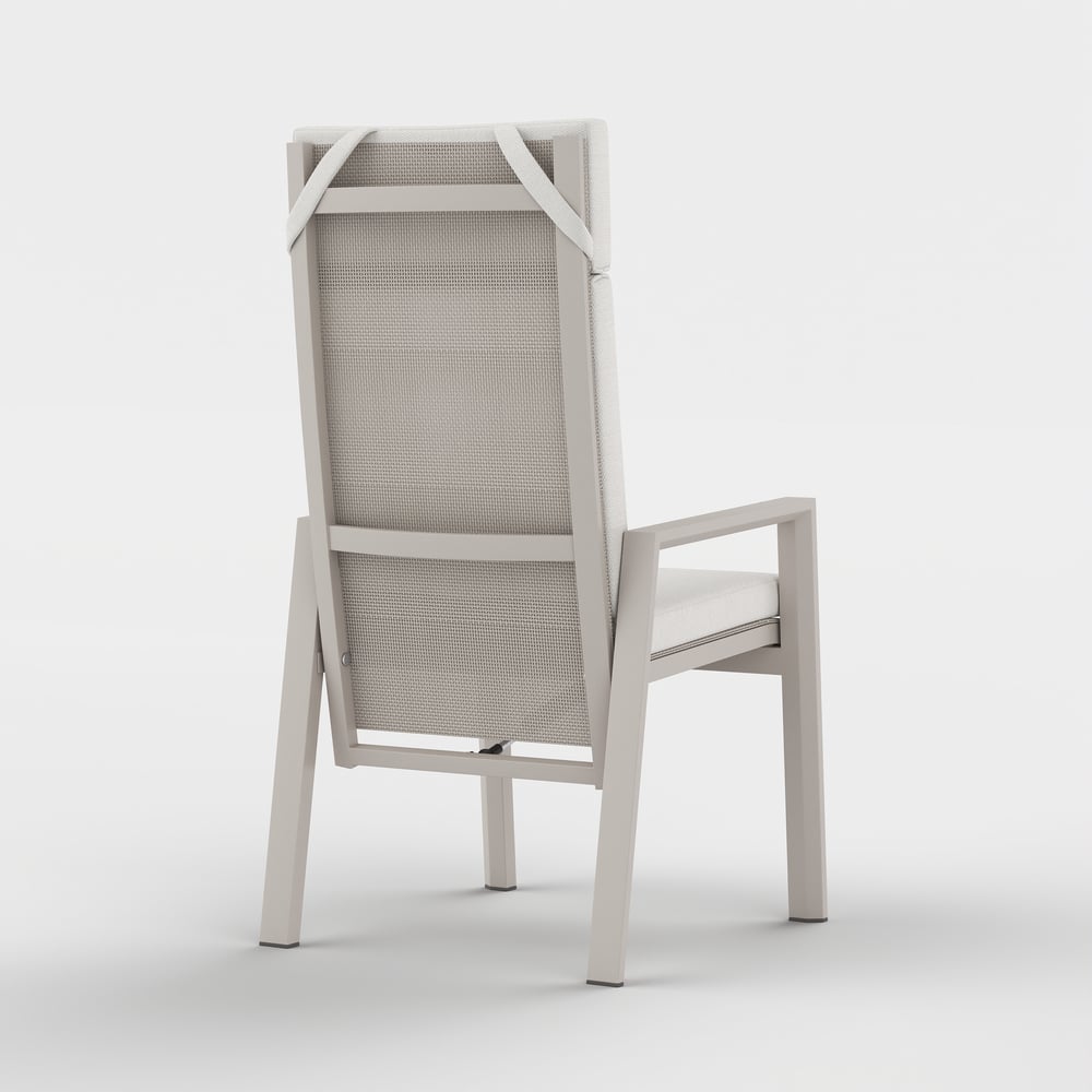 Outdoor Aluminium Reclining Dining Chairs in Sand, Set of 2 window image