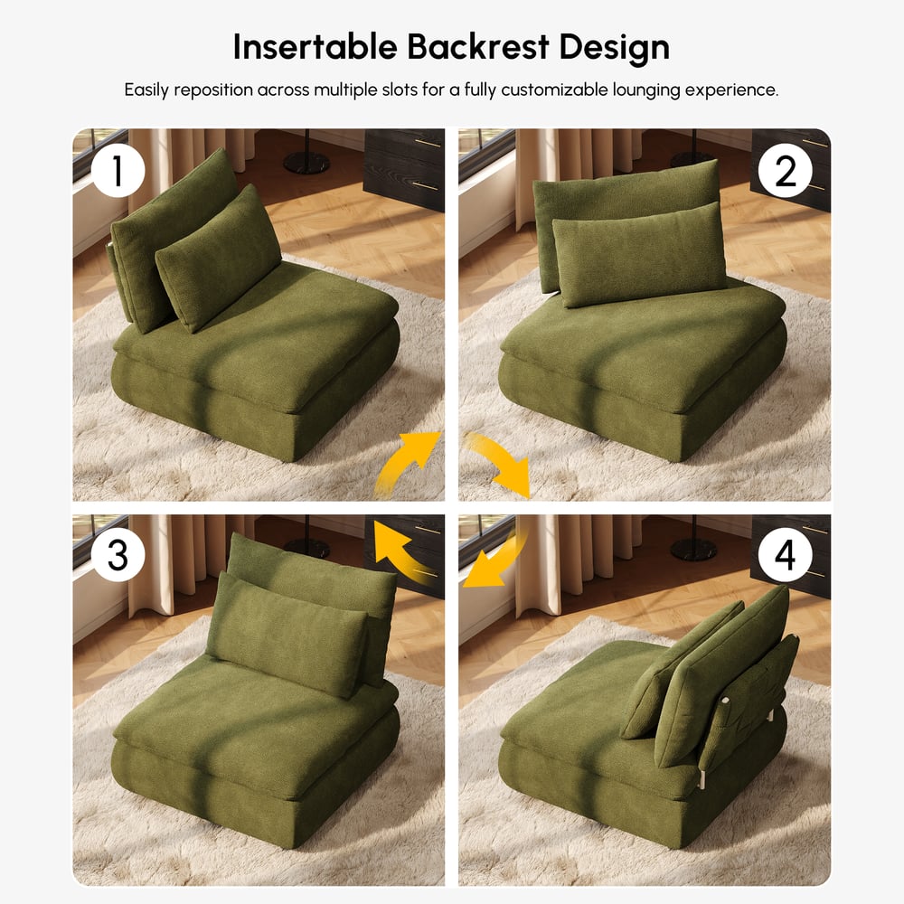 36" Chenille Slipper Accent Chair with Hidden Storage & Removable Backrest window image
