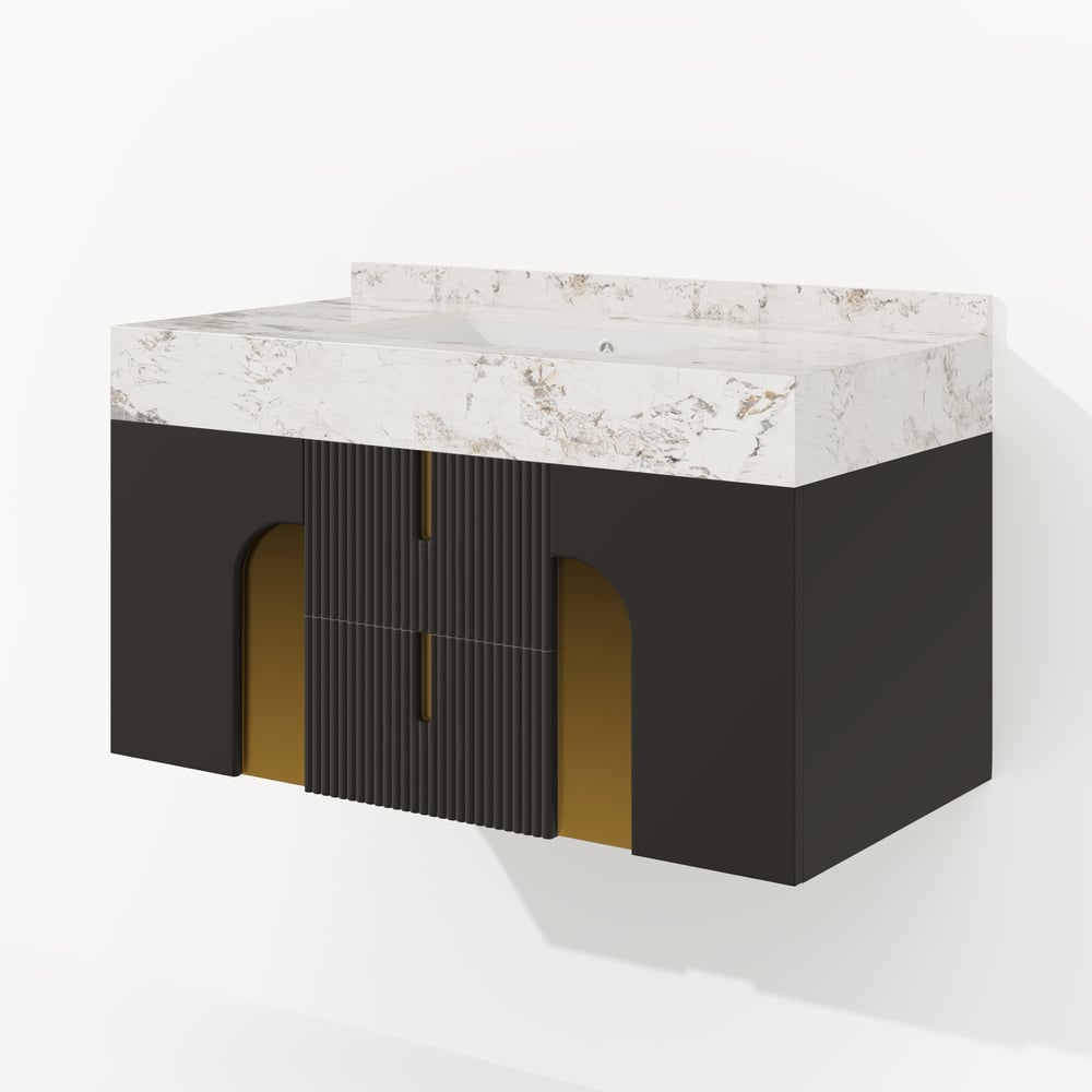 Artis Floating Bathroom Vanity Set 36" Modern Bathroom Vanity with Single Sink window image