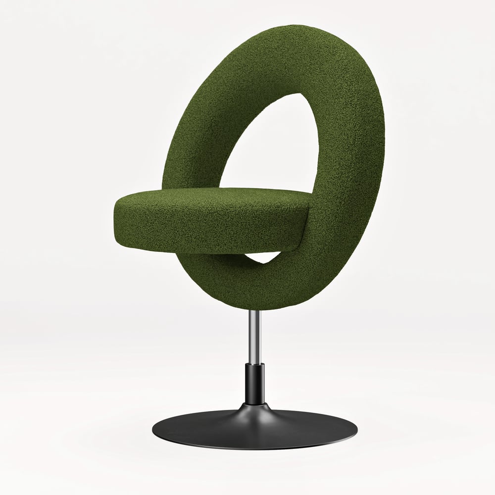 Modern Bouclé Adjustable Vanity Stool with Backrest window image