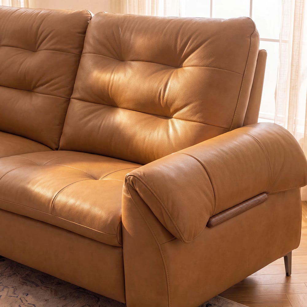 85" 2-Seater Genuine Leather Power Reclining Sofa with USB & USB-C Charging Ports window image