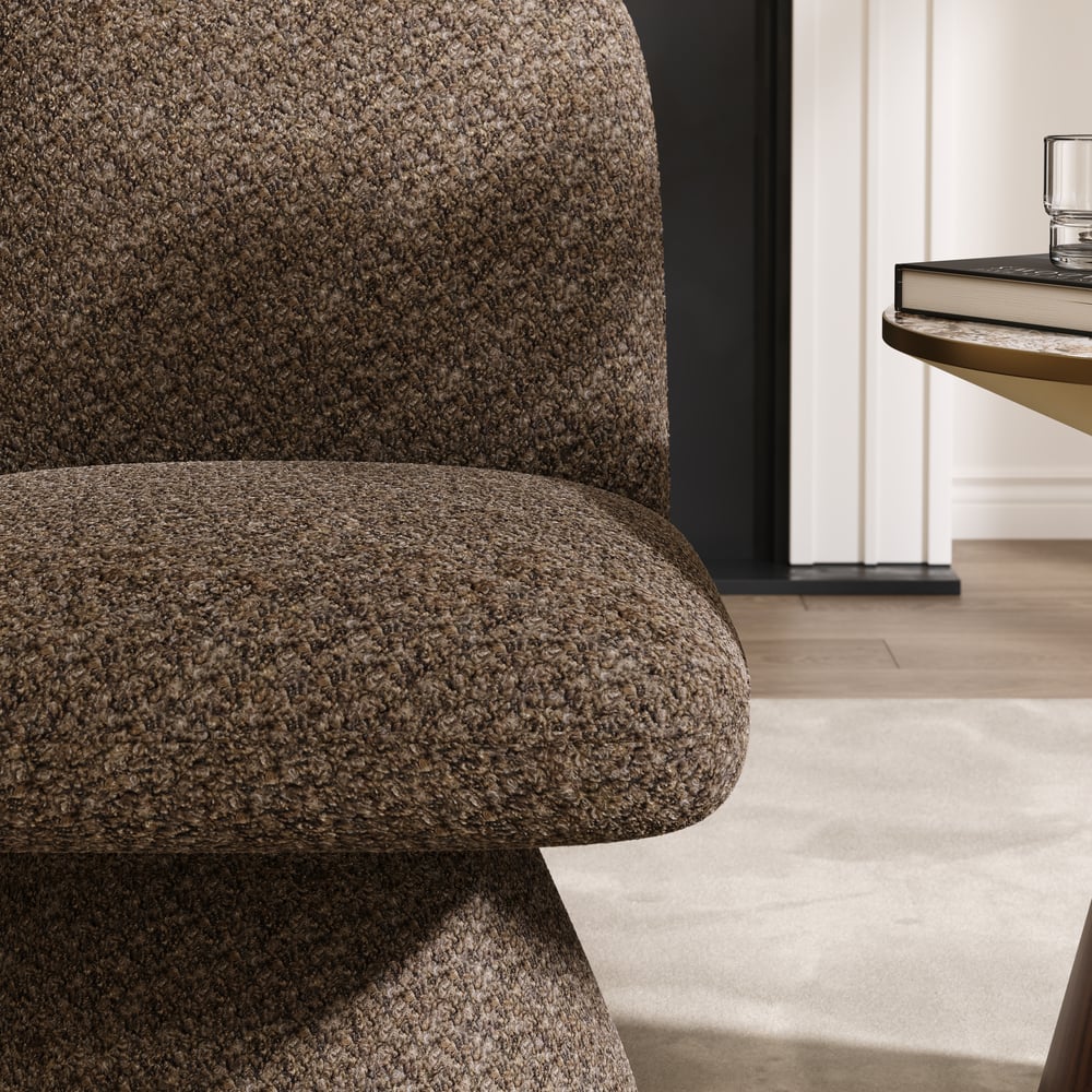 18" Boucle Upholstered Swivel Slipper Accent Chair window image