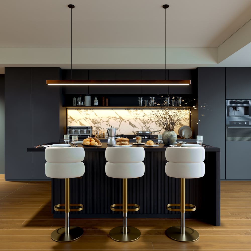 Modern 72" Sintered Stone Kitchen Island with Storage, Black window image