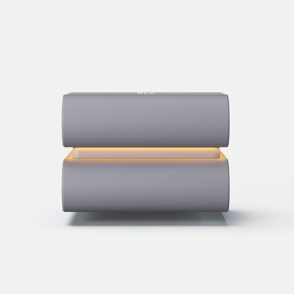 Humply Floating Leather 2-Drawer Smart LED Nightstand with Sintered Stone Top window image