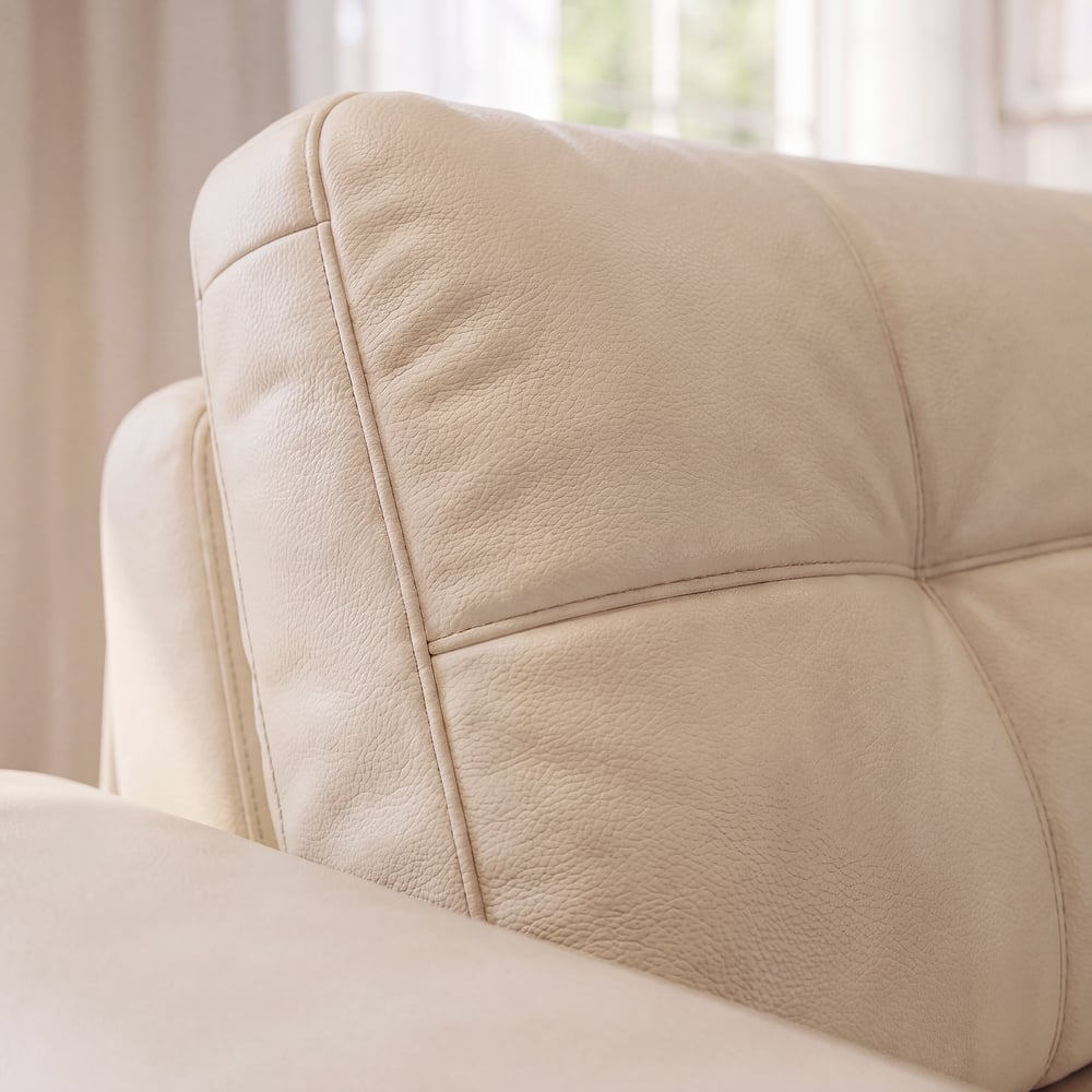 130" 3-Seater Genuine Leather Power Convertible Sleeper Sofa with Adjustable Armrests window image