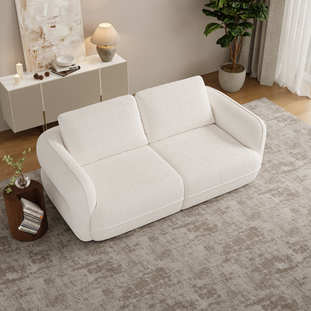 Modern 87" 2-Seater Chenille Power Convertible Sleeper Sofa with Remote Control window image