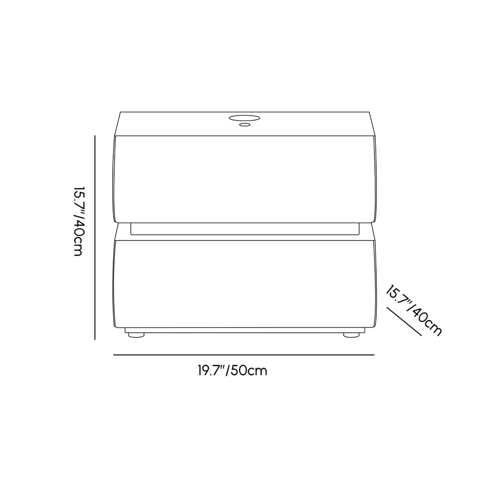 Humply Floating Leather 2-Drawer Smart LED Nightstand with Sintered Stone Top weights dimensions image
