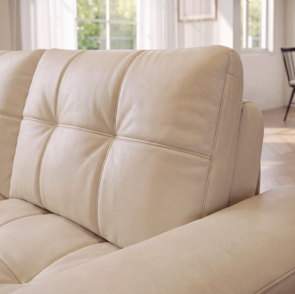 130" 3-Seater Genuine Leather Power Convertible Sleeper Sofa with Adjustable Armrests window image