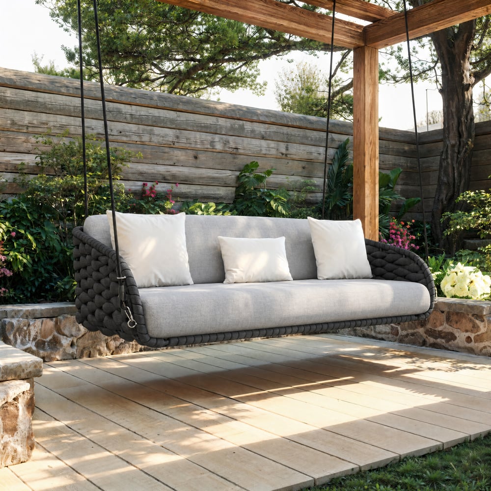 Cocaro 2-Seater Woven Outdoor Patio Swing window image