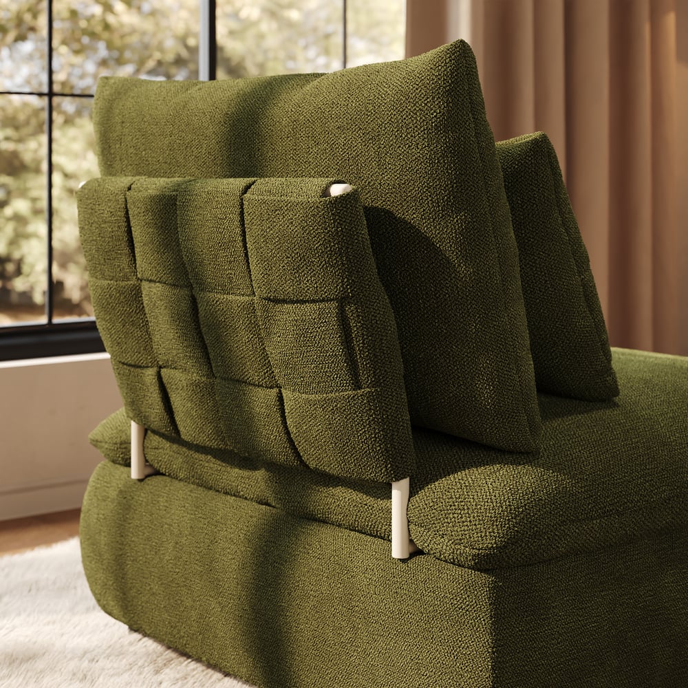 36" Chenille Slipper Accent Chair with Hidden Storage & Removable Backrest window image
