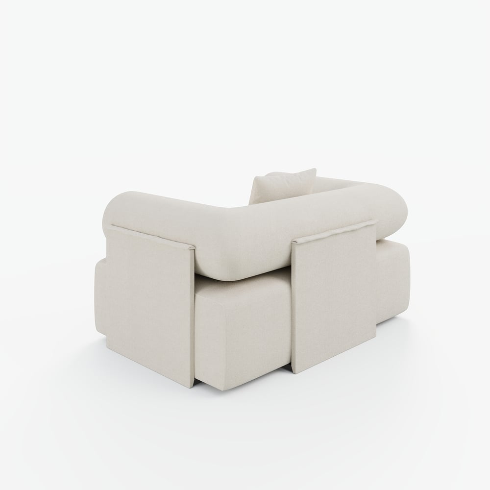 Serene Modern White Chenille Velvet Lounge Accent Chair window image