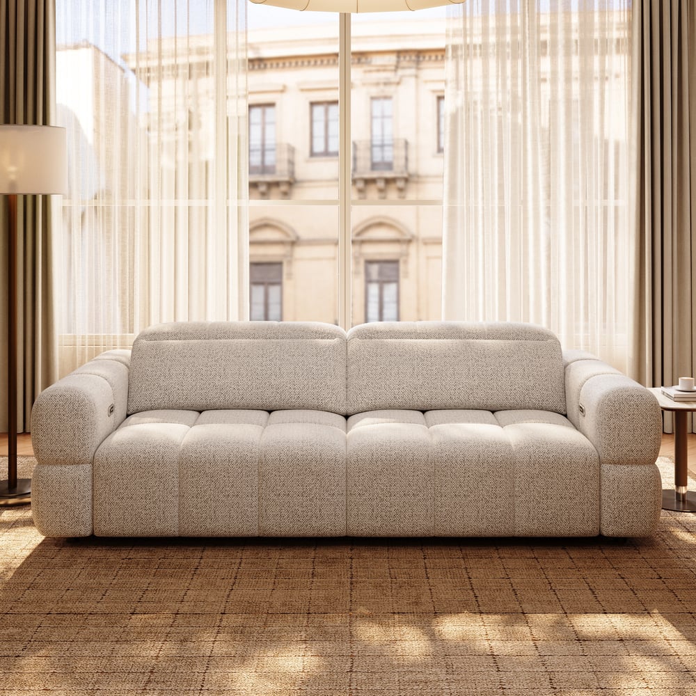 Performance Chenille Power Sleeper Sofa with Adjustable Headrests window image