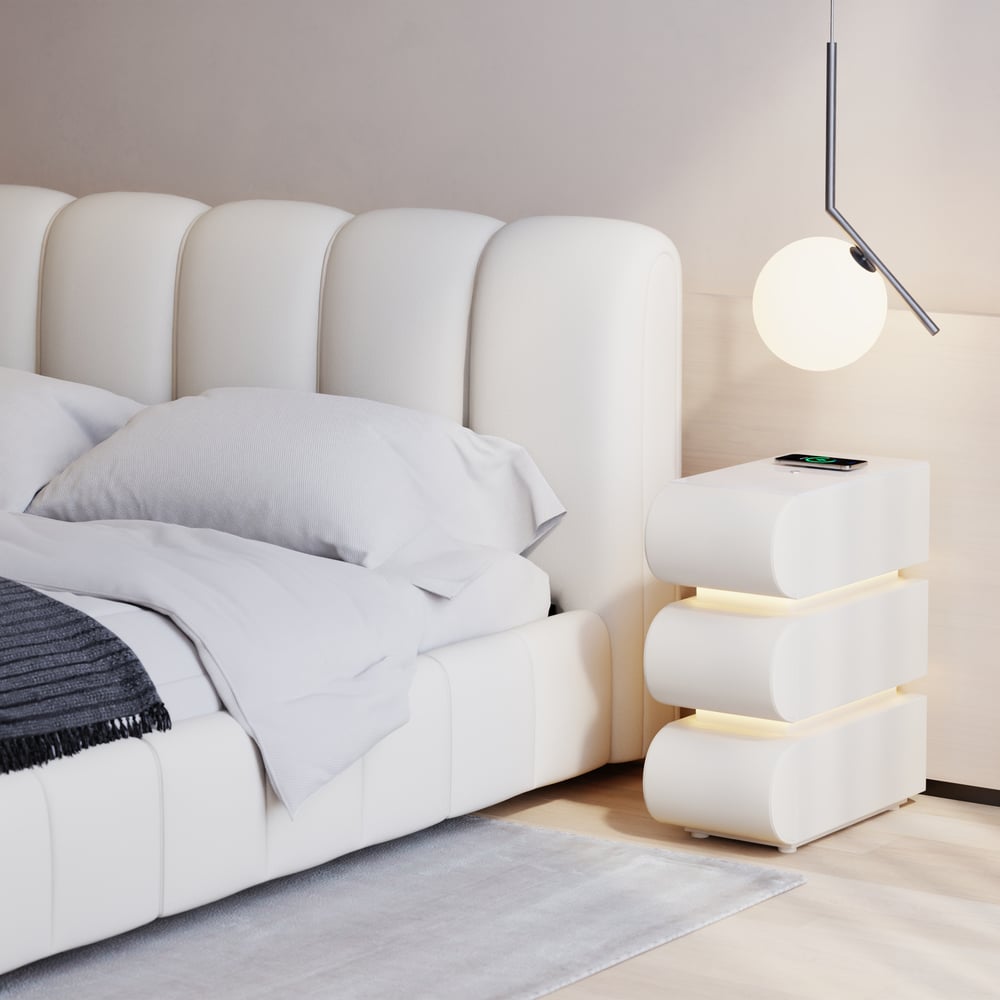 Humply Queen Faux Leather Storage Bed with Drawers window image