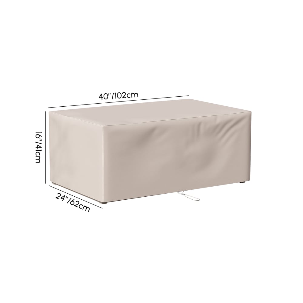 Tevara Outdoor 600D Tough Canvas Waterproof Patio Furniture Covers in Ivory weights dimensions image