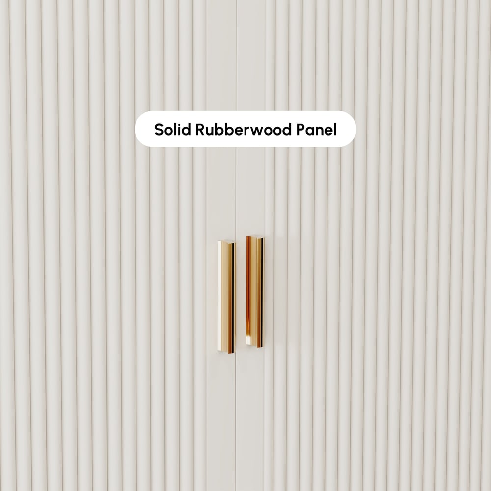37" Warm White Shoe Storage Fluted Entryway Cabinet,Left Hand window image