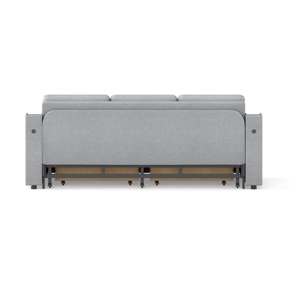 Canapé convertible 3 places en coton et lin avec rangement, 210 cm image de fenêtre