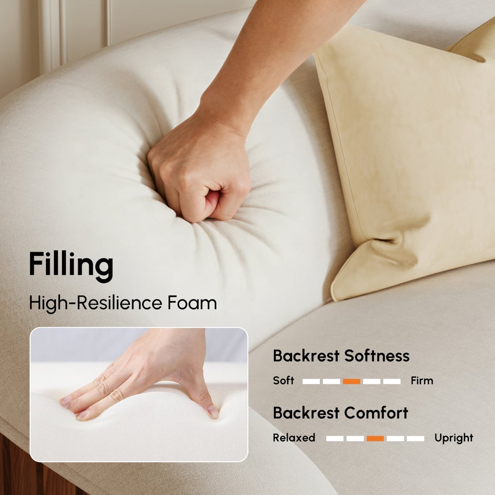 Aura 109" 2-Piece Chenille Upholstered Curved Sectional Sofa window image