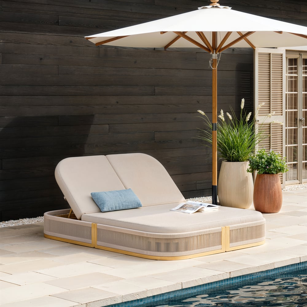 Costra Outdoor Handwoven Rope Reclining Chaise Lounge window image