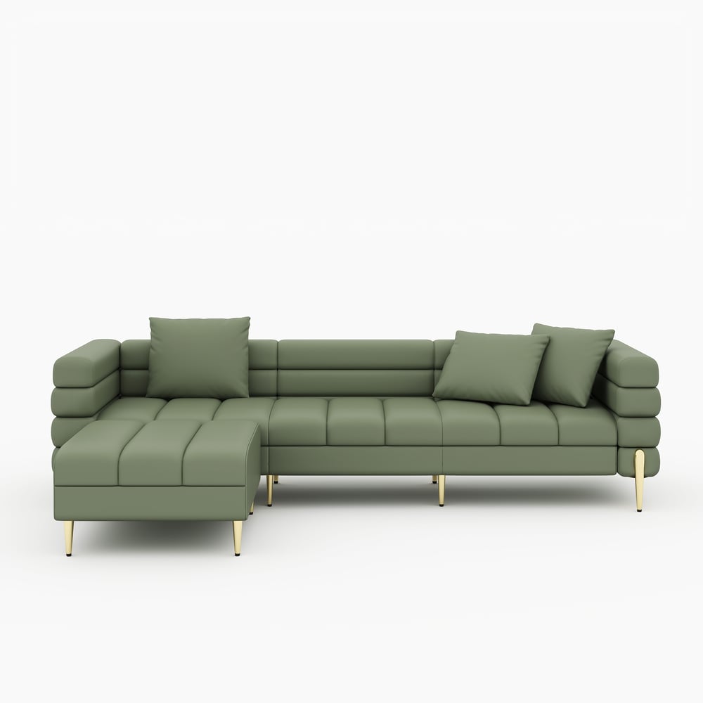 Axial 3-Piece Sofa Set of Chaise Sofa with Ottomans & Accent Chair window image