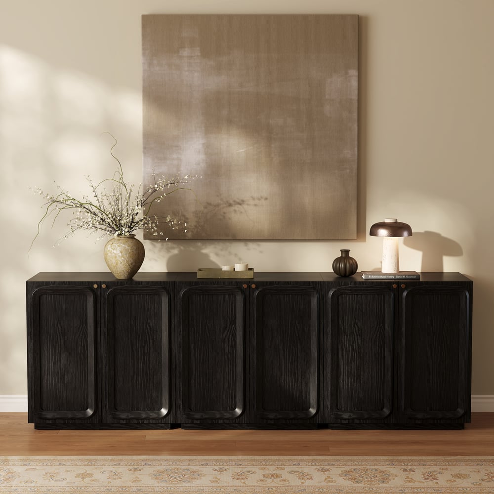 94" TV Stand with Chest Cabinet with Storage window image