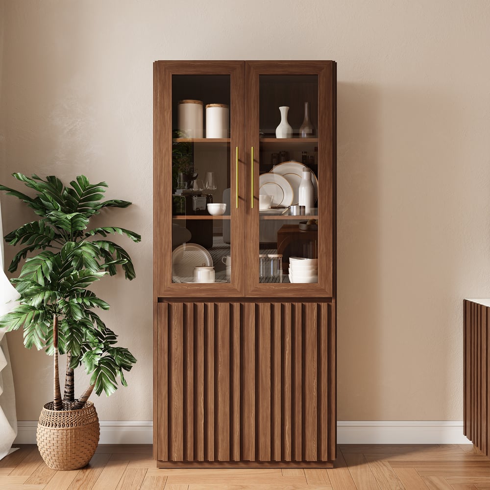 Aura Glass Tall Display Cabinet with LED Light window image