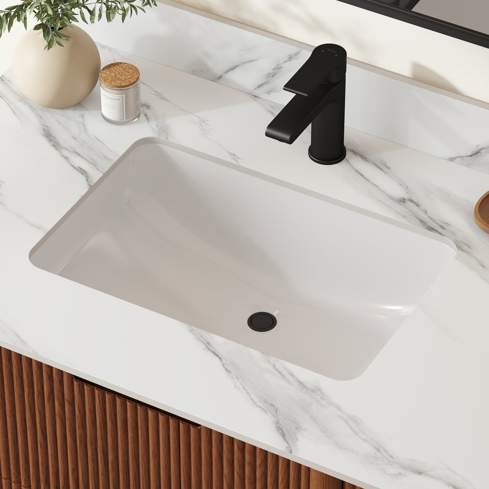 36" Fluted Single Bathroom Vanity with Sink and Sintered Stone Top window image