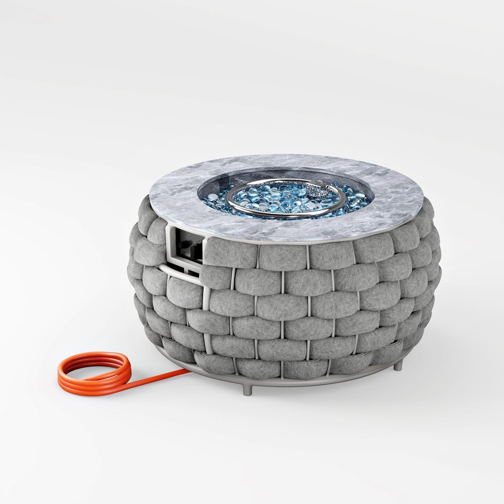 Table de brasero ronde sans fumée au propane Cocaro Outdoor 700 mm en gris image de fenêtre