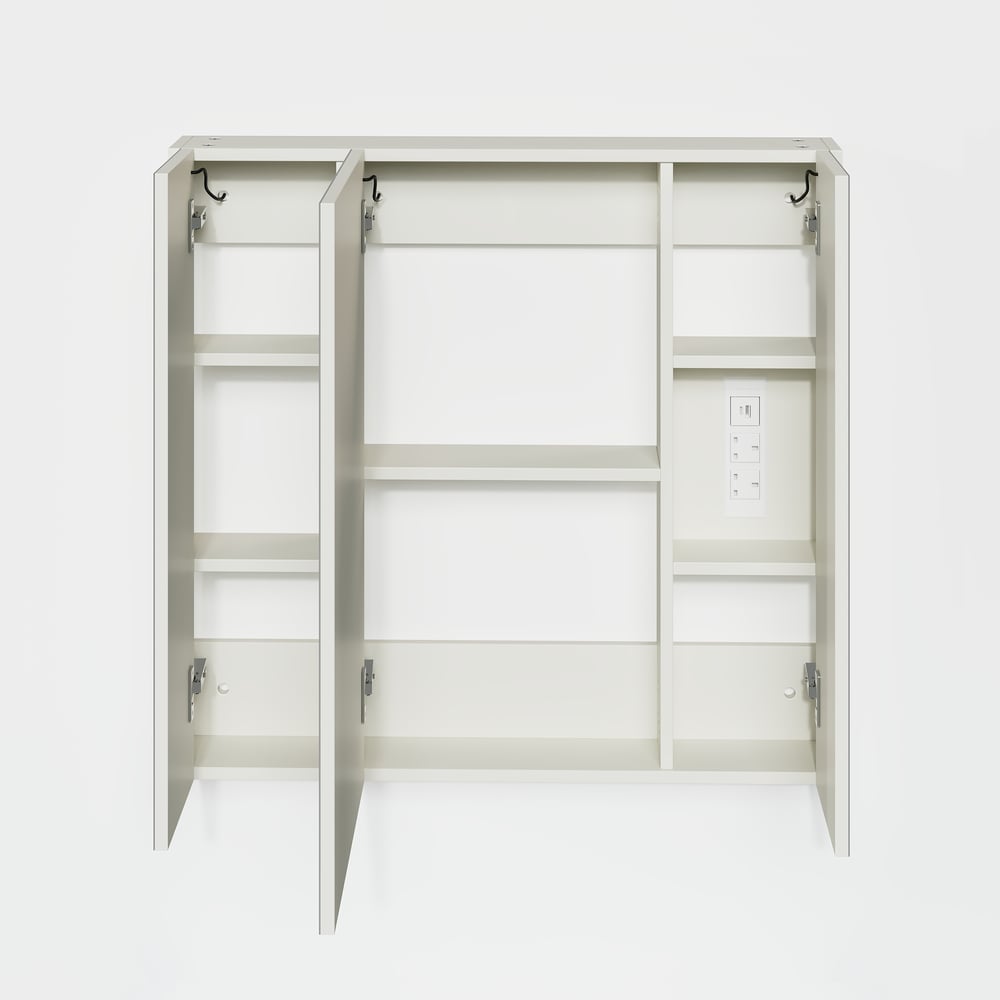 80 cm Modern Wall-mounted LED Bathroom Medicine Cabinet Vanity Mirror with Storage window image