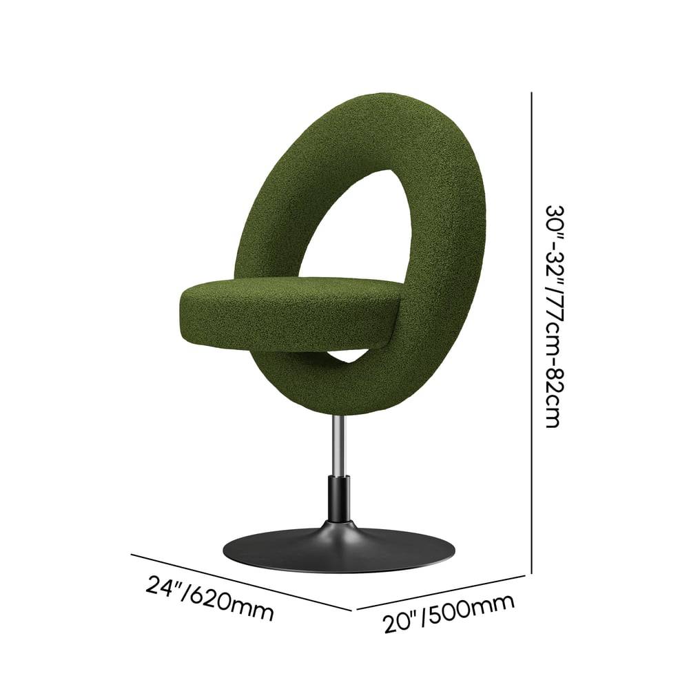 Modern Bouclé Adjustable Vanity Stool with Backrest weights dimensions image