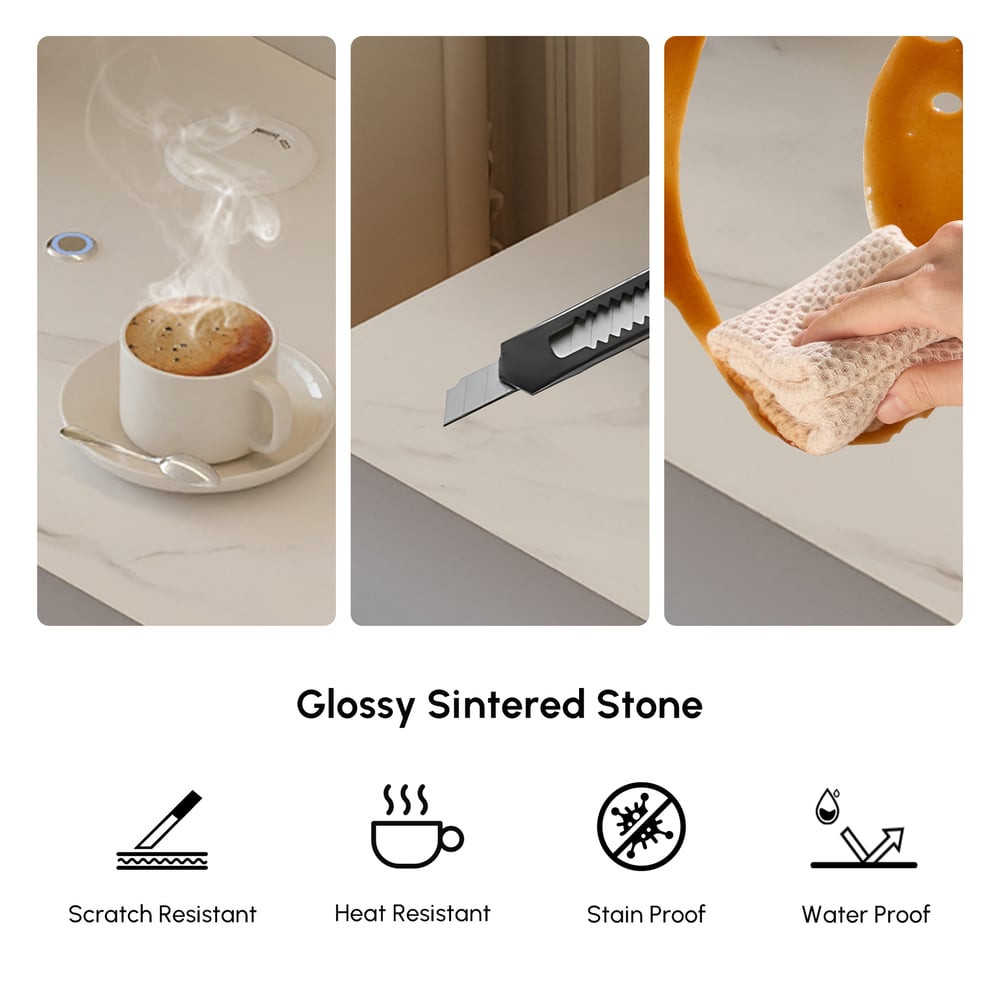 Humply Floating Leather 2-Drawer Smart LED Nightstand with Sintered Stone Top window image