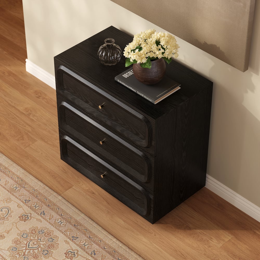 31" TV Stand with Chest Cabinet & 3 Drawers Storage window image
