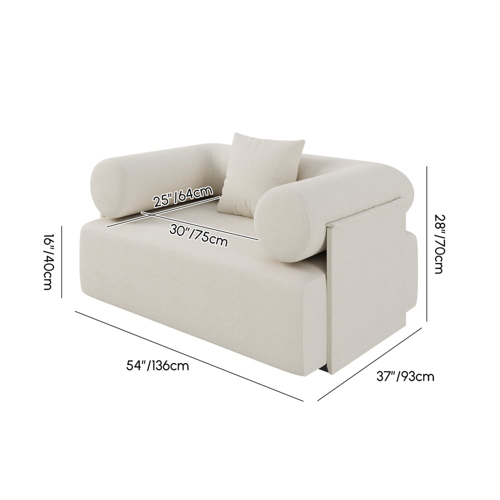 Serene Modern White Chenille Velvet Lounge Accent Chair weights dimensions image