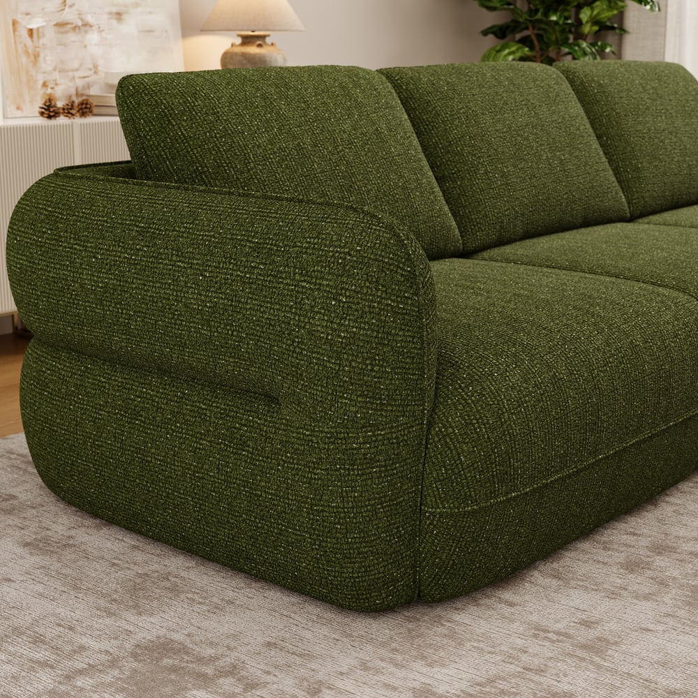 Modern 304cm 3-Seater Chenille Power Convertible Sleeper Sofa with Remote Control window image